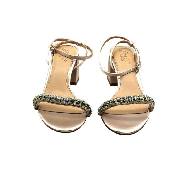 Jewel Badgley Mischka Women Tan Sandals - Picture 3 of 8